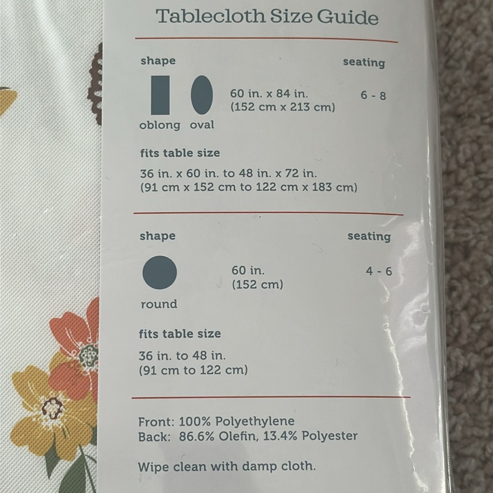 Hedgehog and Mushroom Vinyl Tablecloth Set - Picture 5 of 5